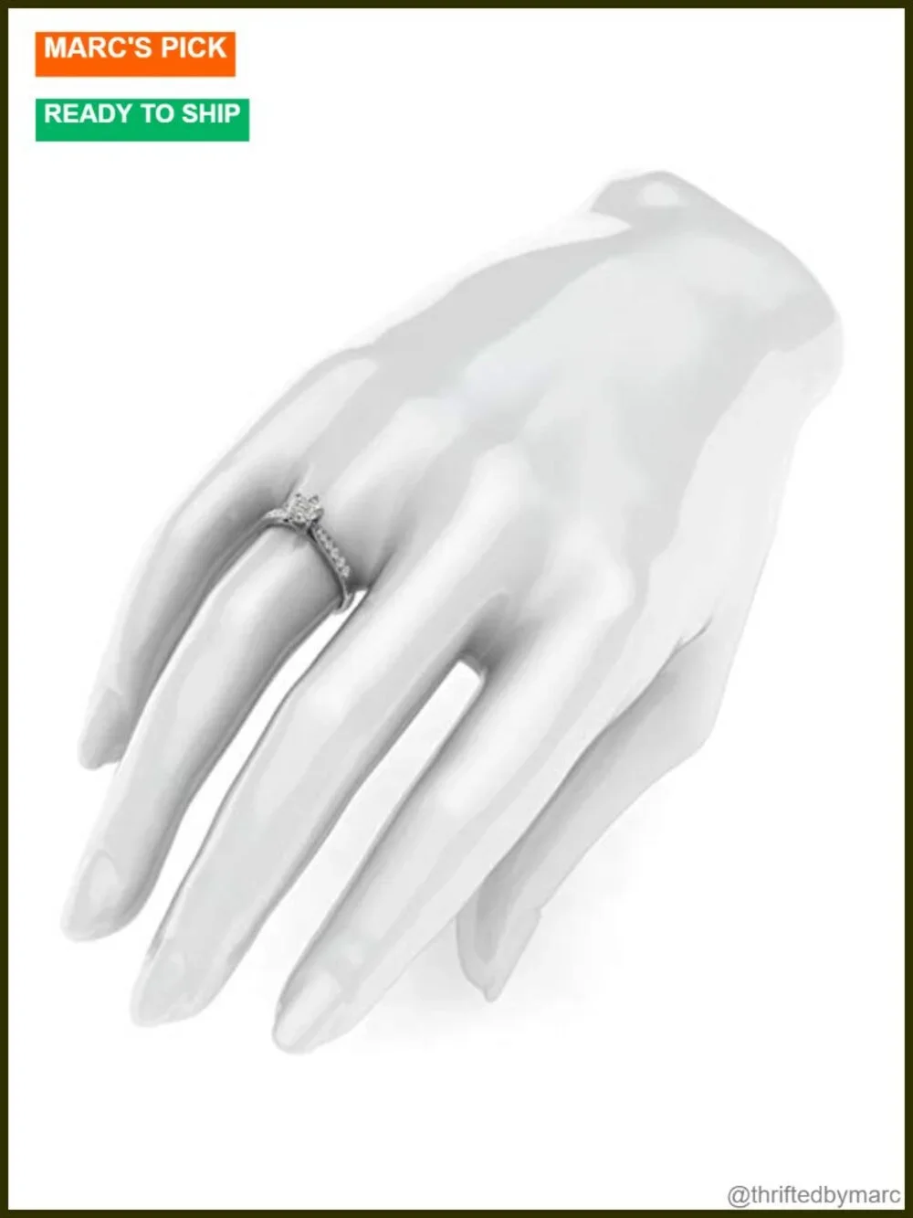 14k White Gold 1.0 CT Simulated Diamond Engagement Ring 6-Prong Promise Bridal